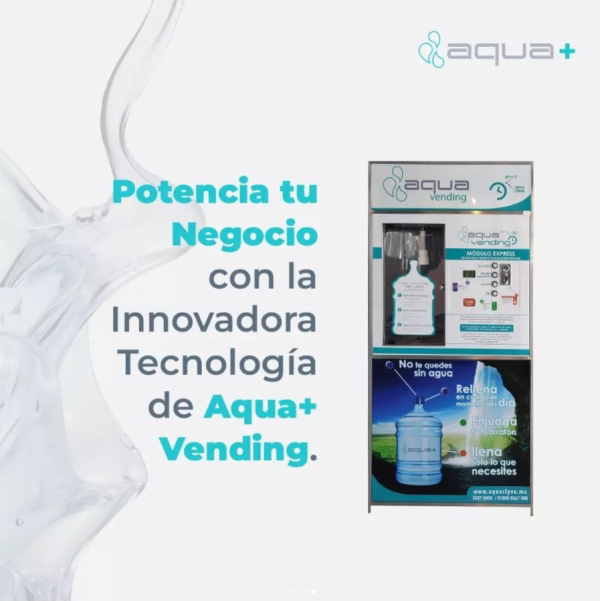 Gana sin esfuerzo con Aqua+ Vending! Agua purificada de la más alta calidad las 24/7 con la franquicia Aquaclyva.