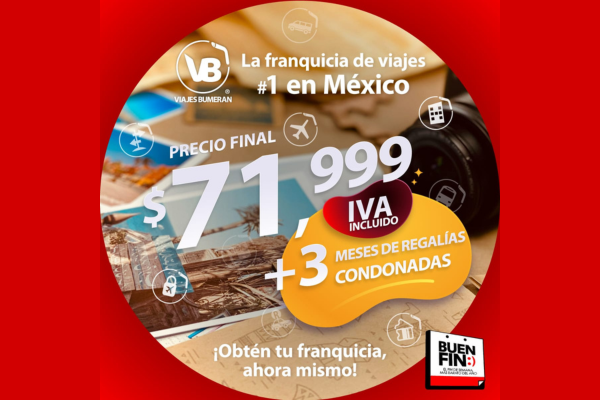 Aprovecha la promoción de Buen Fin de las franquicias Viajes Bumeran.